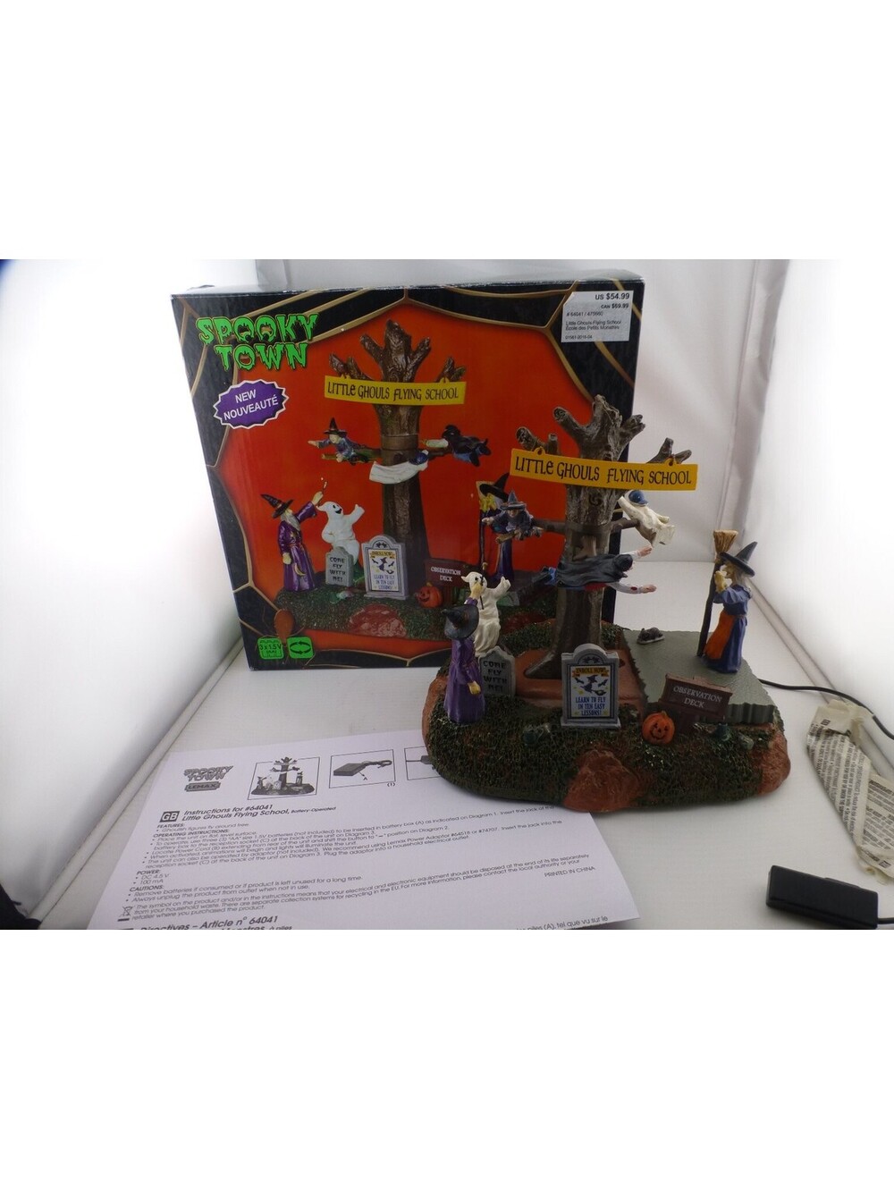 Lemax Spooky Town Little Ghouls Flying School #64041 Animated Lighted I2